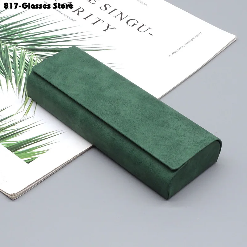 Simple Leather Eyewear Case Optical Retro Myopia Glasses Sunglasses Storage Box Fashion for Men and Women glasses case glasses storage bag zipper eyewear box