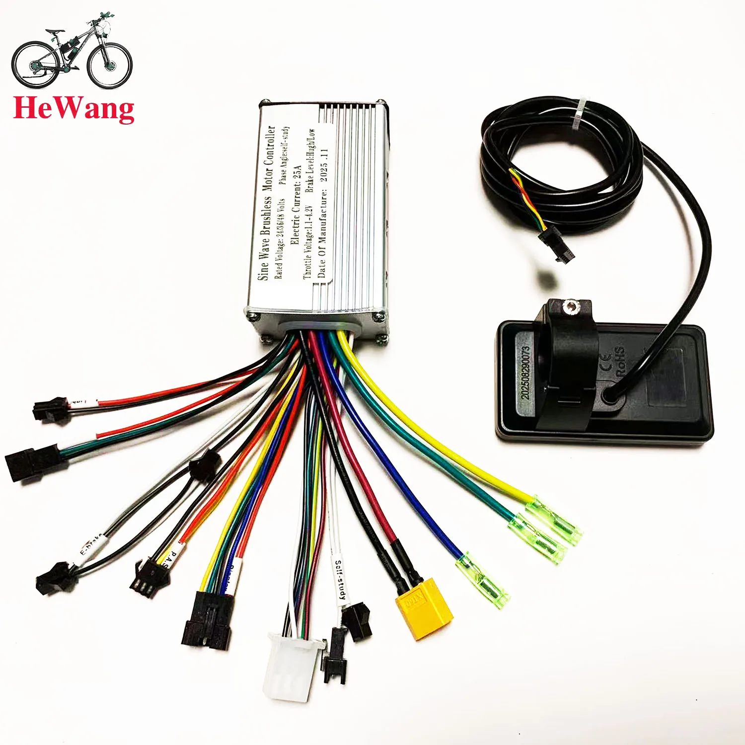25A/30A E-bike Brushless Motor Controller 24V 36V 48V 350W 500W with GD01 LCD Di
