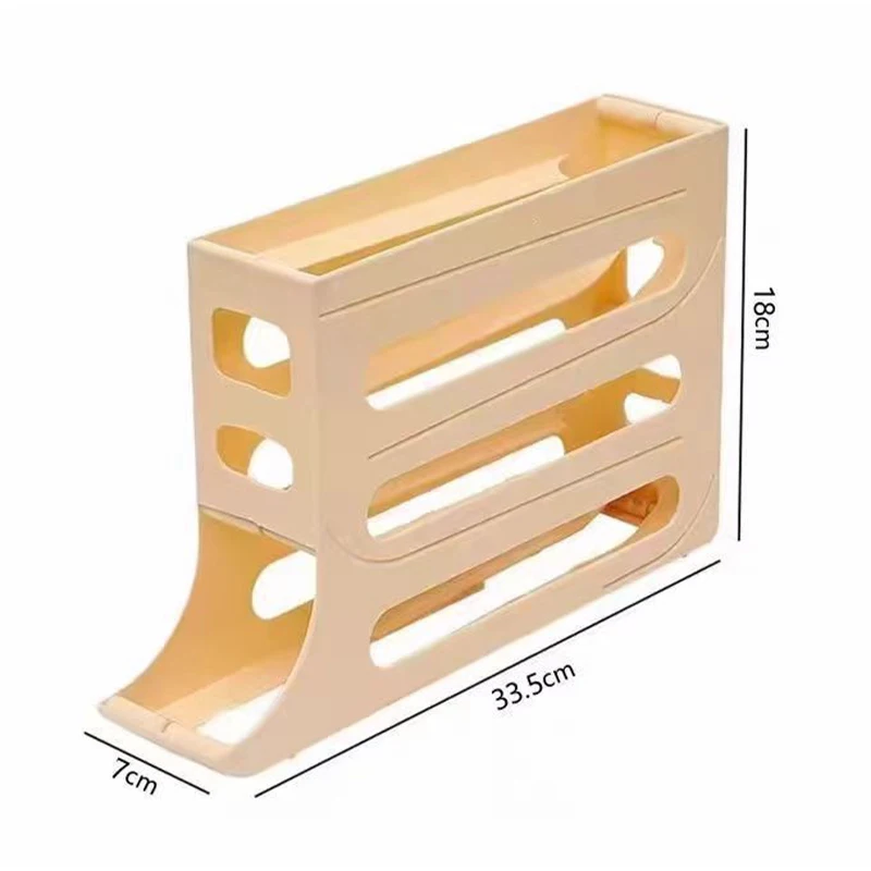 Egg Carton Slide Egg Storage Box Refrigerator Side Door Storage Box Food Grade Egg Rack Holder Automatic Roll
