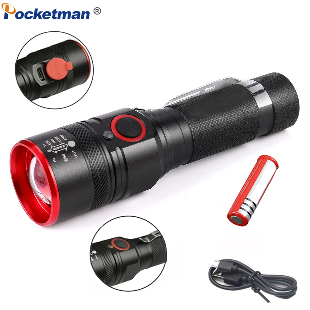 PocketmanLEDFlashlightPortableCampingFlashlightsZoomableTorch