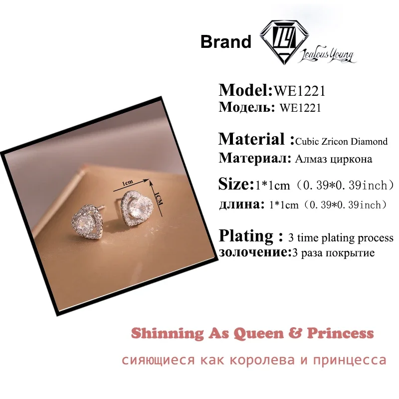 Srdce zirkon láska skoba náušnice dutý design náhled ženské temperament earings exquisite šperků dar boucles d’oreilles