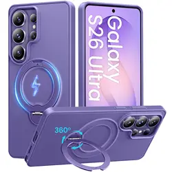 GolbinBox 360° Spin Magnetic Stand Shockproof Slim Protective Case - Galaxy S26 Ultra (PURPLE)