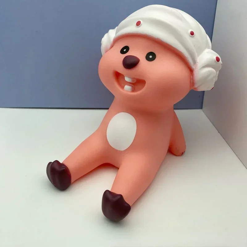 Cute Ruby Beaver Lazy Phone Stand Desktop Decoration Pendant Trendy Toy Model Doll phone and tablet stand