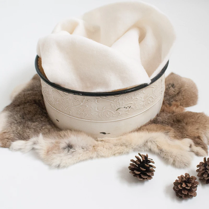 Newborn Photography Props Wool Felt Wrapped Placemat Bedding Blanket Infant Children Photo Shoot Baby Wrapping