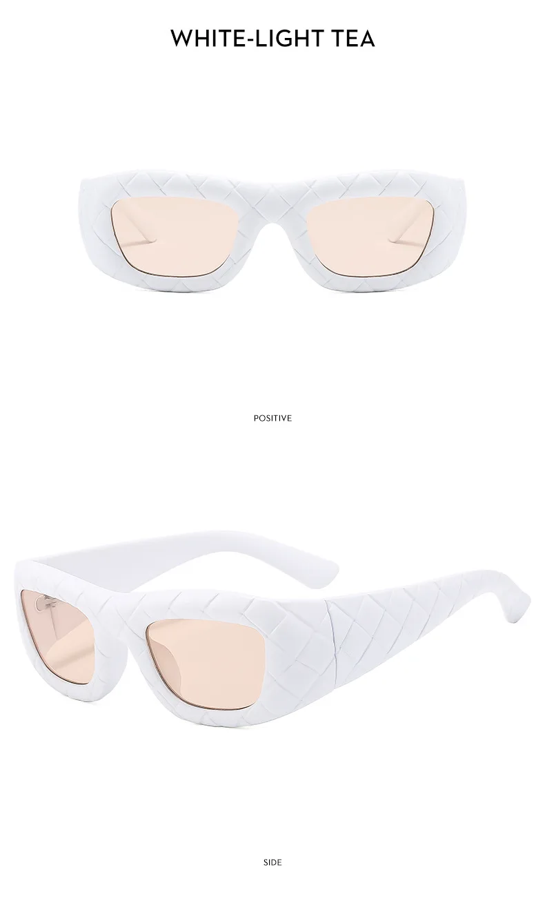 Vintage Oversize-platz Y2K Sonnenbrille Männer Neue Mode Streifen Rahmen Hip Hop Sonnenbrille Frauen Einzigartige Punk Shades Outdoor Brillen – Detail 17