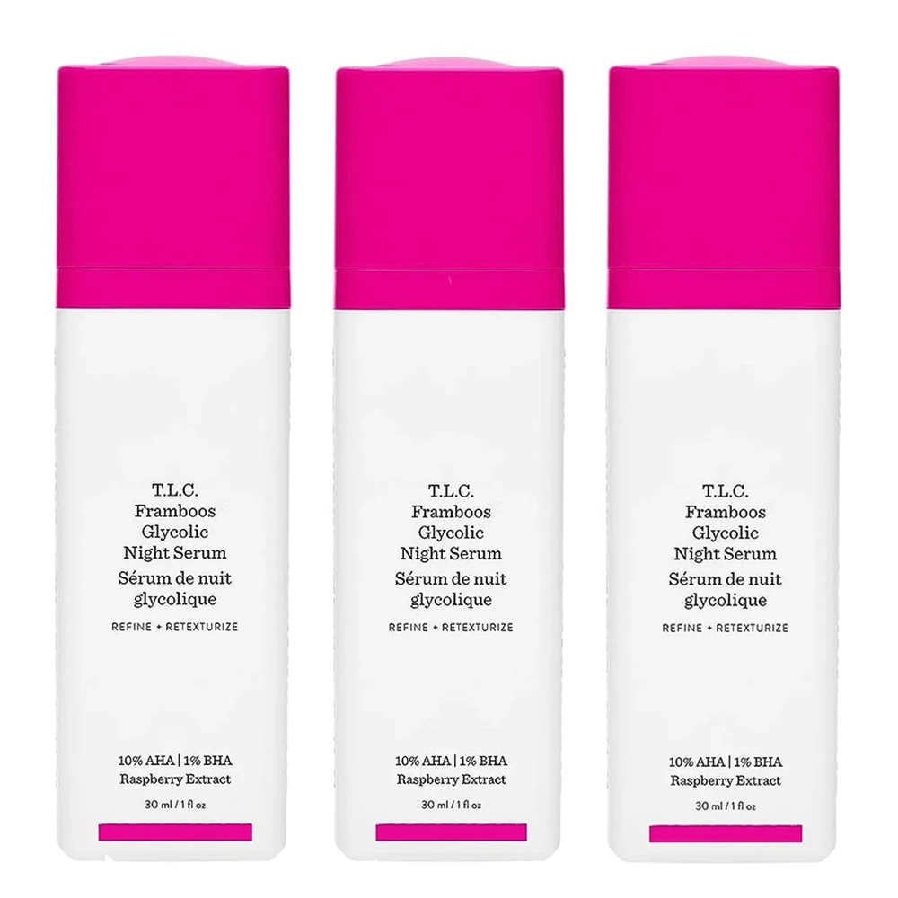 T.L.C. FRAMBOOS GLYCOLIC NIGHT SERUM C-Fiema Day Serum Protini Powerpeptide Resurf Serum 3PCS