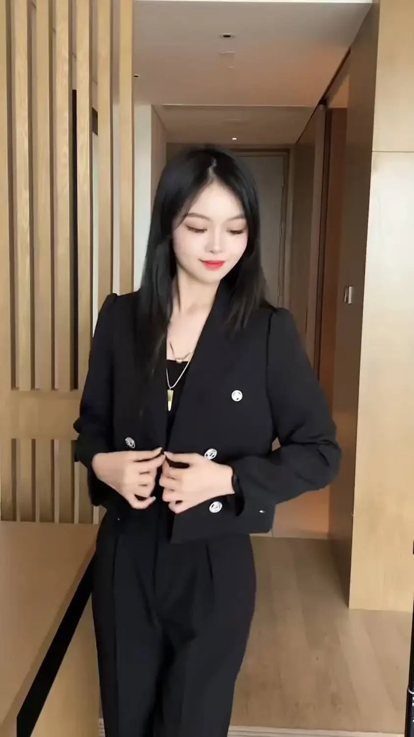 Set Donna In 2 Pezzi - Giacca Lunga E Pantaloni Eleganti Per Ufficio E Eventi - Foto 9