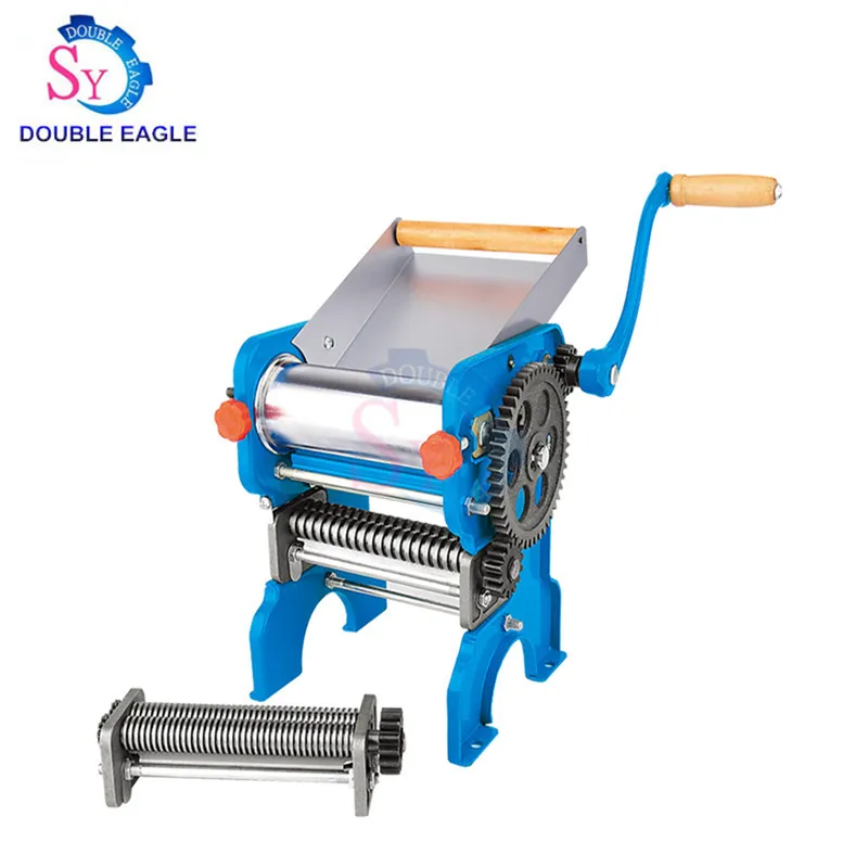 Household Cast Iron Manual Dough Roller Noodle Making Machine Bearing Style Hand Pasta Maker Equipment With Two Blades