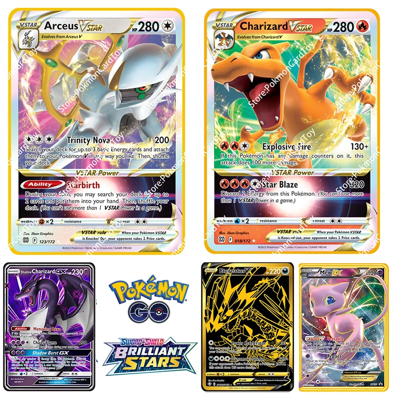Новинка 2022 суперзвезда Pokemon V макс. экспресс GX полный цвет брикет Charizard Mewtwo Arceus