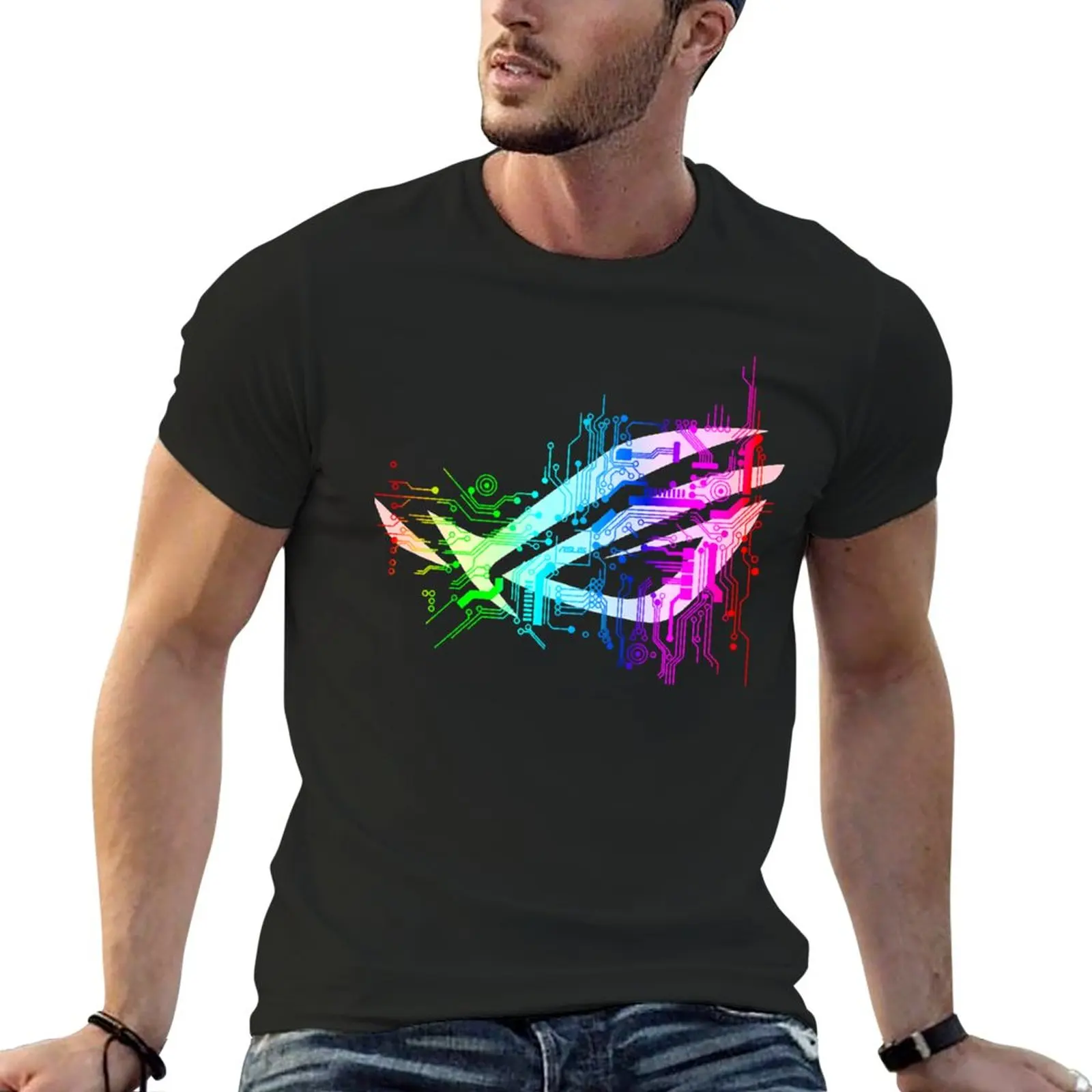 Asus Rog Premium T-Shirt Plus Size Top Animal Print Shirt For Boys Vintage T Shirt Plain T-Shirt Mens Vintage T-Shirt