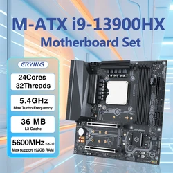 ERYING DIY Gaming PC Motherboard with Onboard Core CPU Interpose Kit i9 13900HX DDR5 5600 24C32T Desktop Computers Assembly Set