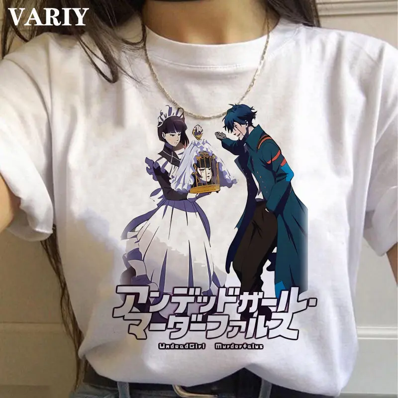 

Футболка с коротким рукавом и одним воротником для девушек-убийц, свободные футболки для женщин, футболки, смешная аниме одежда, Прямая поставка