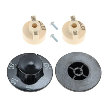 2 set di manopole pilota beige con valvola di controllo e 200-400 ° Manopola termostatica F per friggitrici, gamma, brasatura