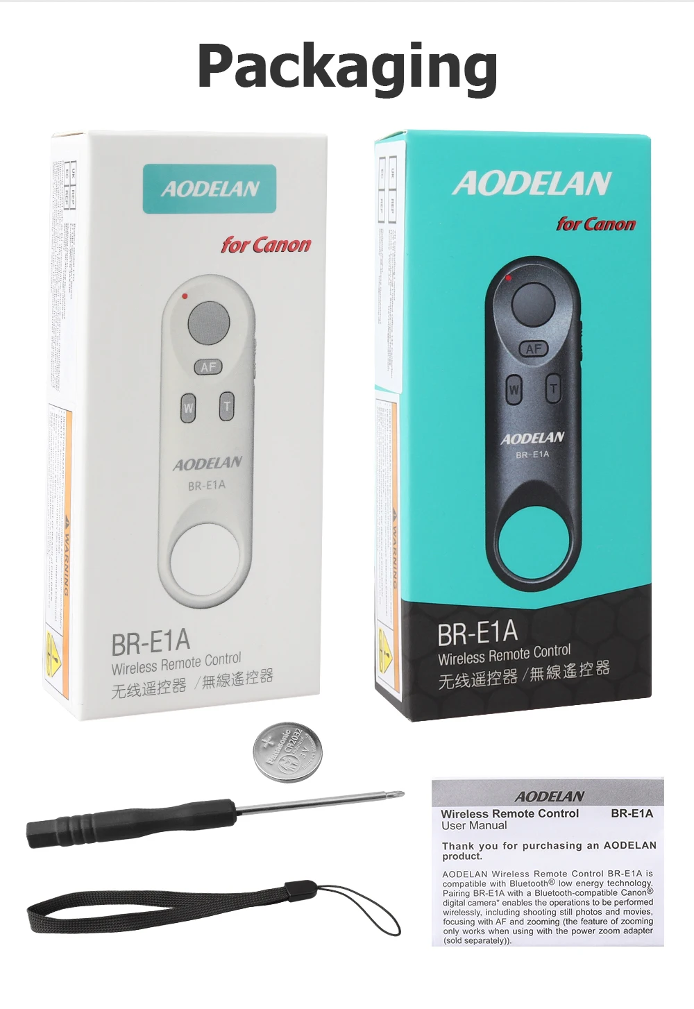 BR-E1A Wireless Remote Control for EOS R10 R6 R5C R RP M50II M6II 850D 200DII 2