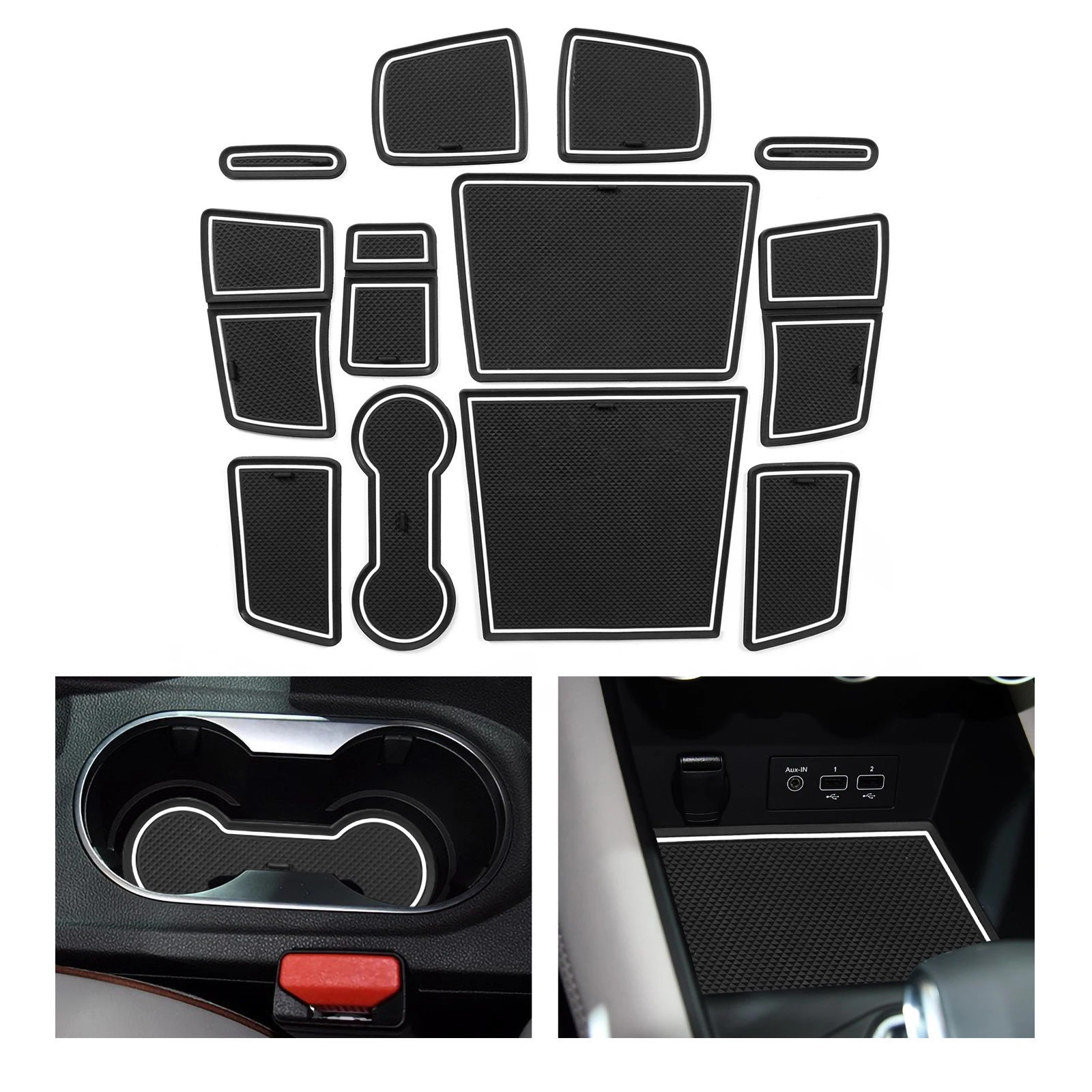 Anti-Slip Gate Slot Cup Mat for Renault Captur 2019 2020 Non-Slip Door Groove Pad Interior Accessories Coaster