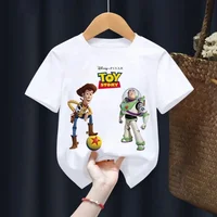 Summer Toy Story Children T Shirt Woody Buzz Lightyear Clothes Kawaii Short Sleeve Anime Cartoon Kids Boys Girls Casual Tee Top 2