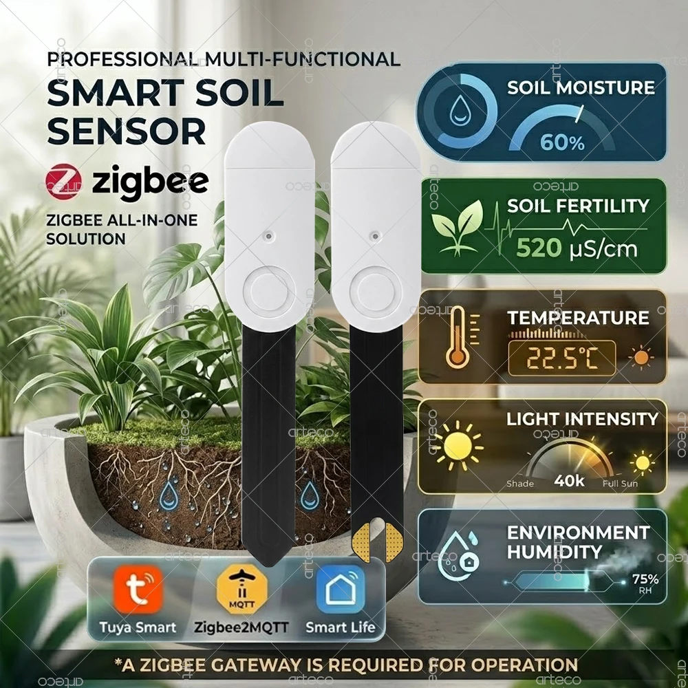 Zigbee 토양 테스터 4-in-1 5-in-1 수분 측정기 Tuya Smart Life..