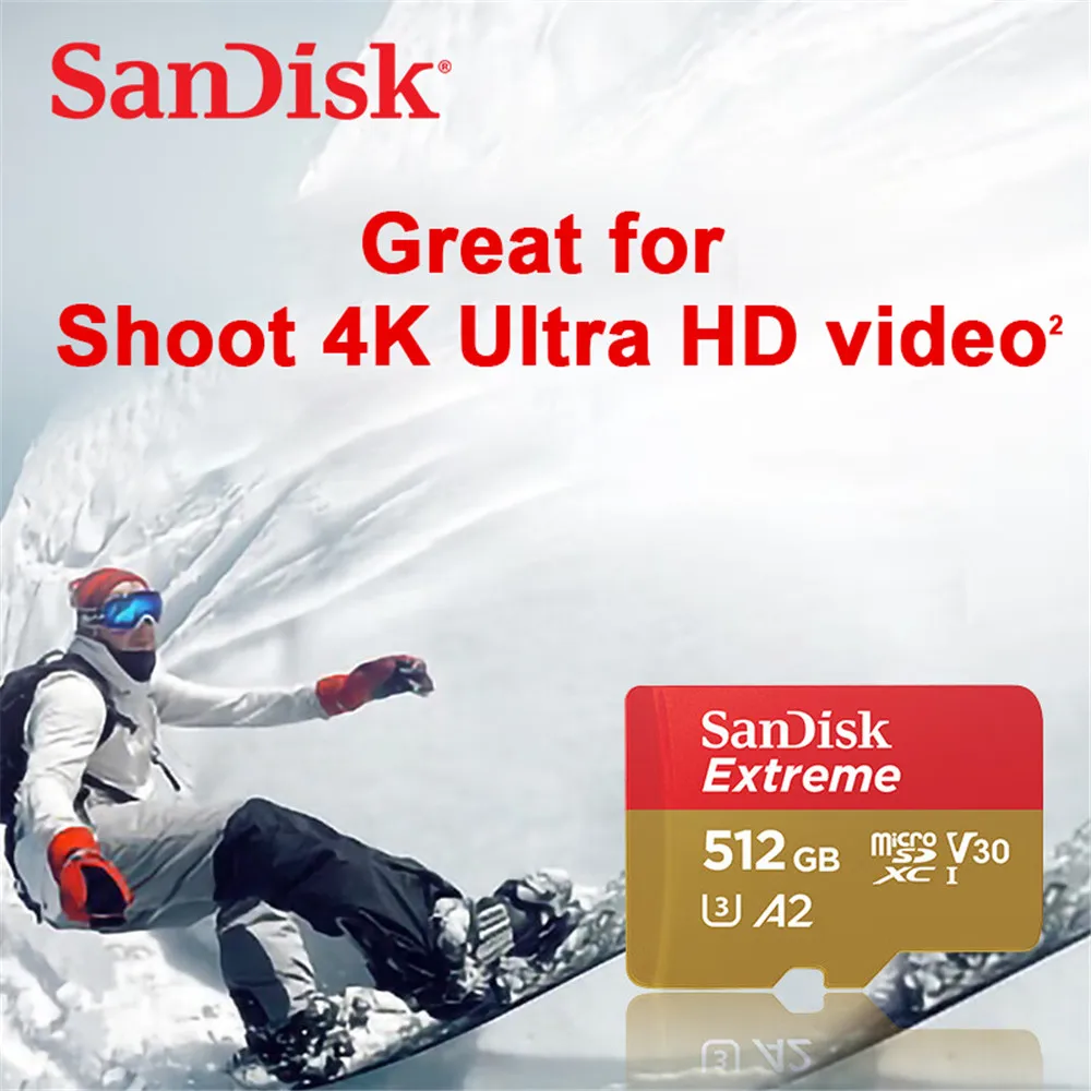 SanDisk ͽƮ ũ SD ī, ÷ ޸ ī, U3, 4K, V30 , ũ ī, 512GB, 1TB, TF ī, 64GB, 128GB, 32GB