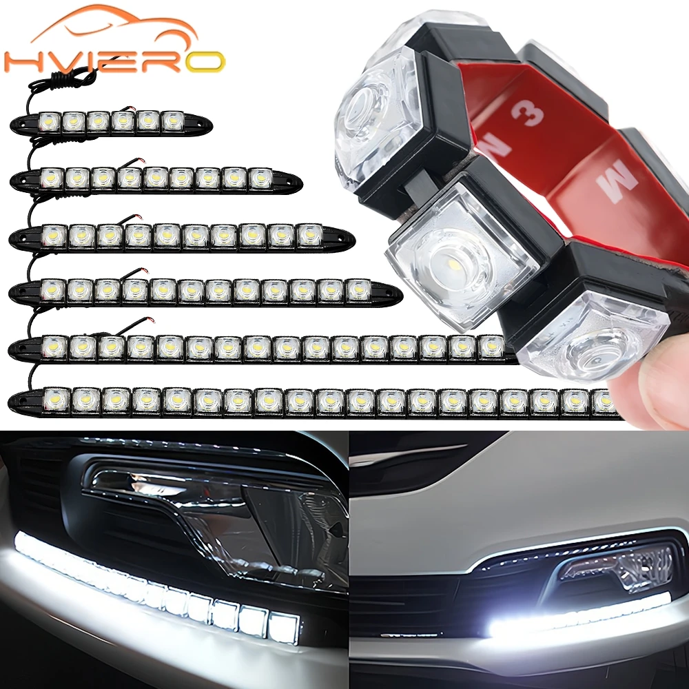 2X Auto Drl Lamp Car Daytime Running Light Turn Led 12LED Waterproof ...
