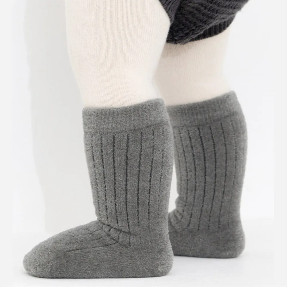 3 Pairs Cute Baby Girls' Cotton Mid-calf Socks Solid Sockens Toddler Kids Spring & Autumn Newborn Socks