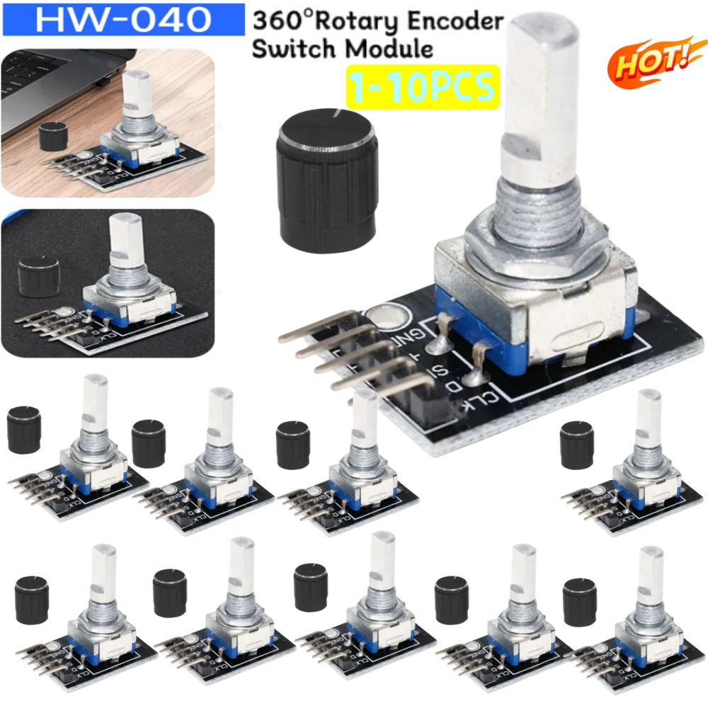 Rotary Encoder Module with Knob Cap for Arduino Development
