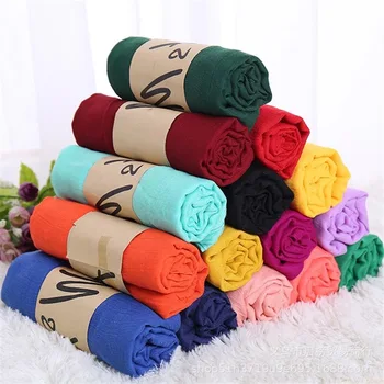 Moda Sciarpa coreana Donna Lusso Primavera Inverno Tinta unita Hijab per donna Scialli Avvolge Pashmina Bandana Sciarpe Regalo di nozze 1