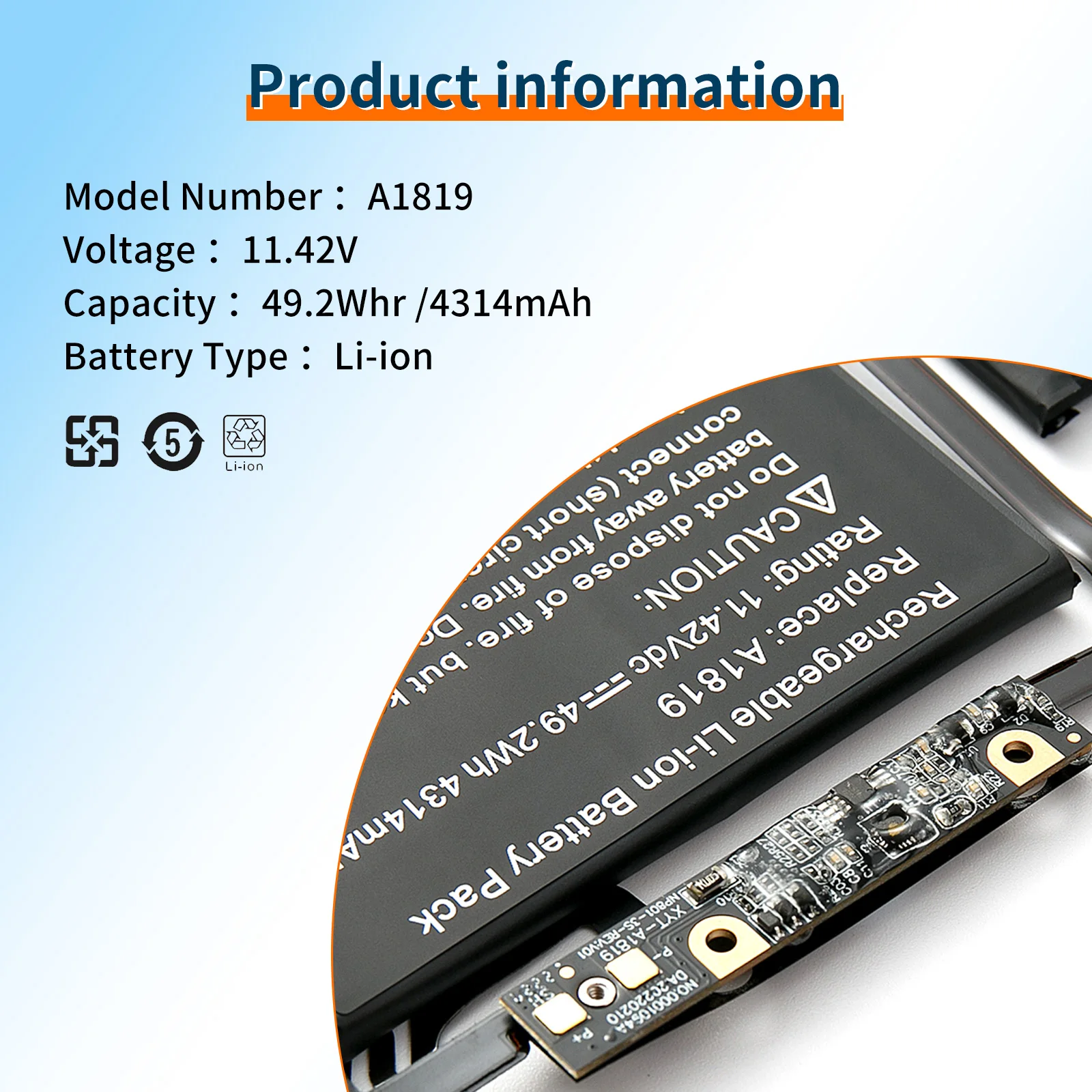 Рисунок 6 - Аккумулятор BVBH A1819 для Apple MacBook Pro