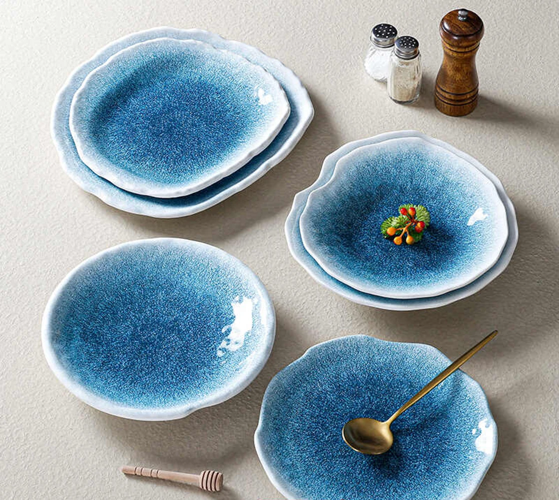 Ceramic Tableware Plates Plastic Flat Plates Pot Side Dishes Restaurants Cold Dishes Stir Fried Commercial Use