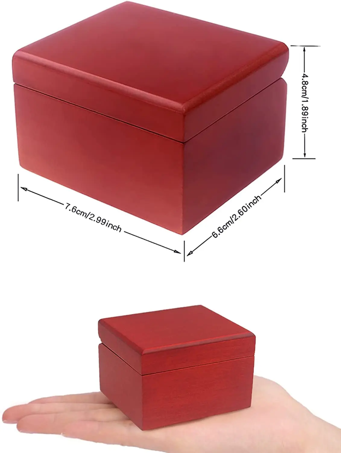Sinzyo Chanson Du Toreador Music Box Vintage Wood Musical Boxs Gift for Valentine's Day Christmas Day Red Mirror wood Box