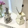 Creative Pleated Ceramic Vase Dried Flower Flower Arrangement Home Bathroom Decoration Ceramic Flower Arrangement Accessories 2