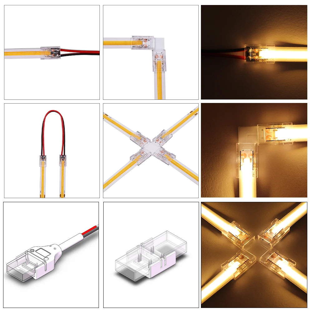 10mm 3 pin led light strip connectors for dual color / dimmable