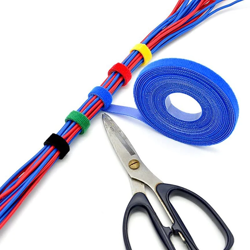 Fastening Tape 5M/Roll 10/15/20/25/30/50mm Reusable Double Side Hook Roll Hook and Loop Straps Wires Cords Organizer