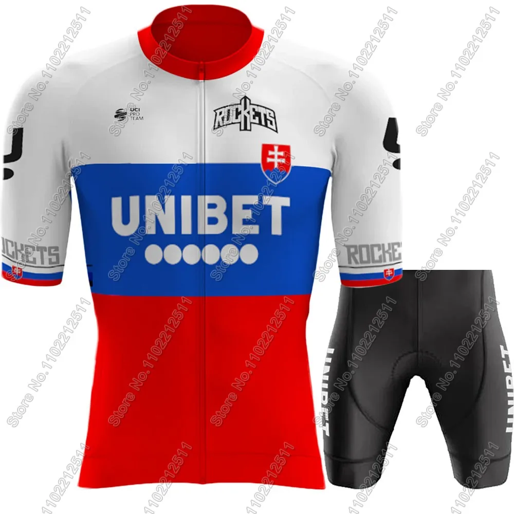 Slovakia Unibet Tietema Rockets Team Cycling Jersey Set Mens Clothing Road Bike Suit Mountain Bicycle Shirt Bib Shorts MTB