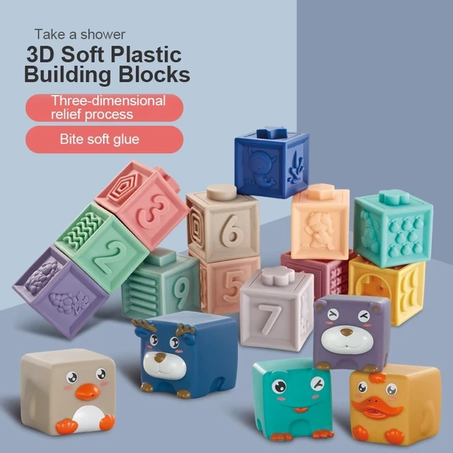 Baby Animal Digital Audible Soft Silicone Building Blocks Early Childhood Education Exercise Ability Rubber PVC Production 1