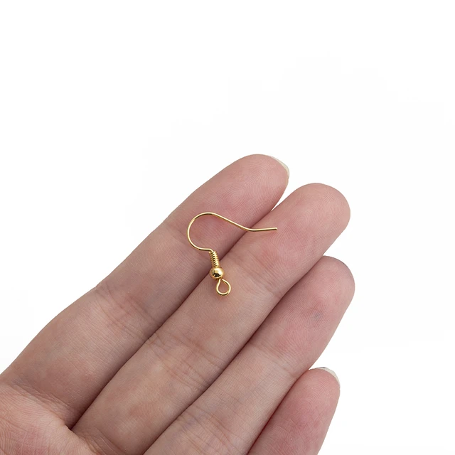 20pcs/lot 18K Gold Plated Brass Ear Wires Fish Hooks with Ball