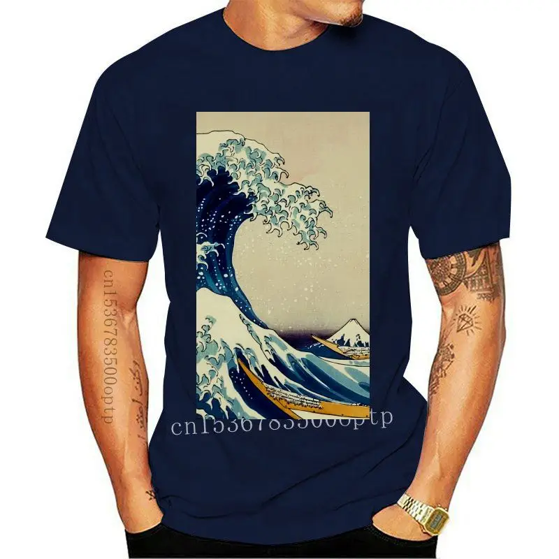 Abbigliamento Uomo Great Wave Off Kanagawa Maglietta Giapponese T-Shirt In Poliestere Da Uomo Stampa All Over Full 3D Hokusai Katsushika Hokusai