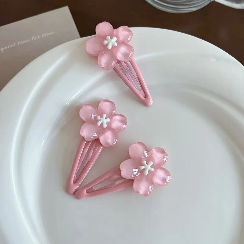 Süße süße Kirschblüten-Haar-Seitenclip, Kopfbedeckung, süße Mädchen, BB-Clip, Y2K-Seiten-Pony-Clip, Haar-Accessoires, frische Blumen, Haarnadeln – Detail 5