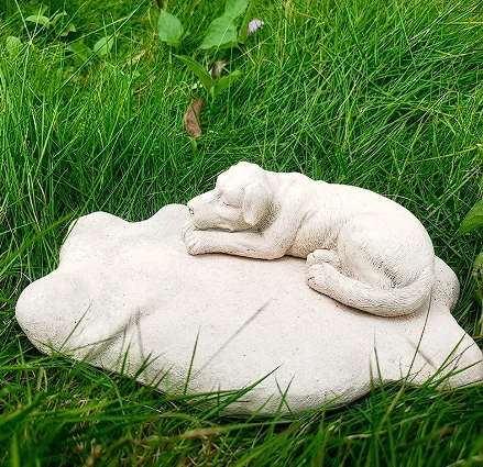 Resin Pet Memorial Statue Dog Memorial Stone Figurine Garden Cat Statue Decor Yard Pet Mourning Tombstone