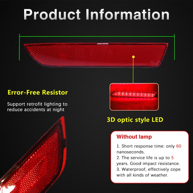 for Mercedes Benz Vito W447 2014~2023 A4478260040 A4478260140 Red Lens Rear  Bumper Reflector Light Brake Stop Turn Signal Lamp - AliExpress