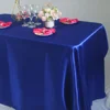 Reusable Satin Tablecloth Wedding Mariage Party Decoration Polyester Picnic Countryard Birthday Christmas Table Cloth White/Blue 2