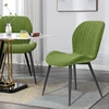 Dining Chair Set of 2, Upholstered Dining Room Chairs, Mid-Century Modern Armless Back Chair with Velvet Soft Seat Metal Legs, 5