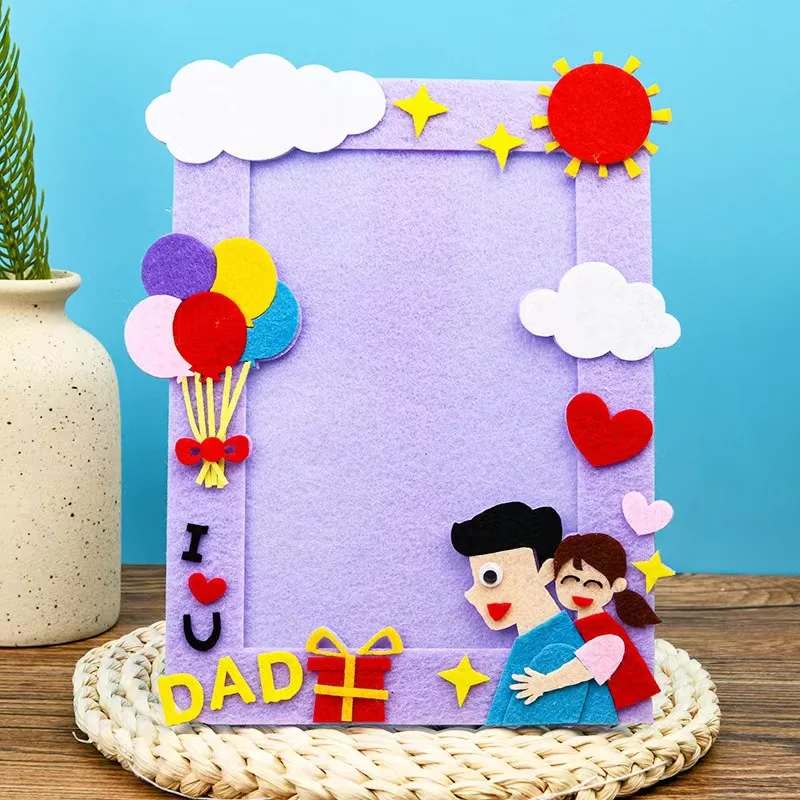 DIY Non-woven Picture Frame 3D Photo Frame Kid Handmade DIY Craft Set  Stickers Toys Father's Day Gift Home Decor - AliExpress