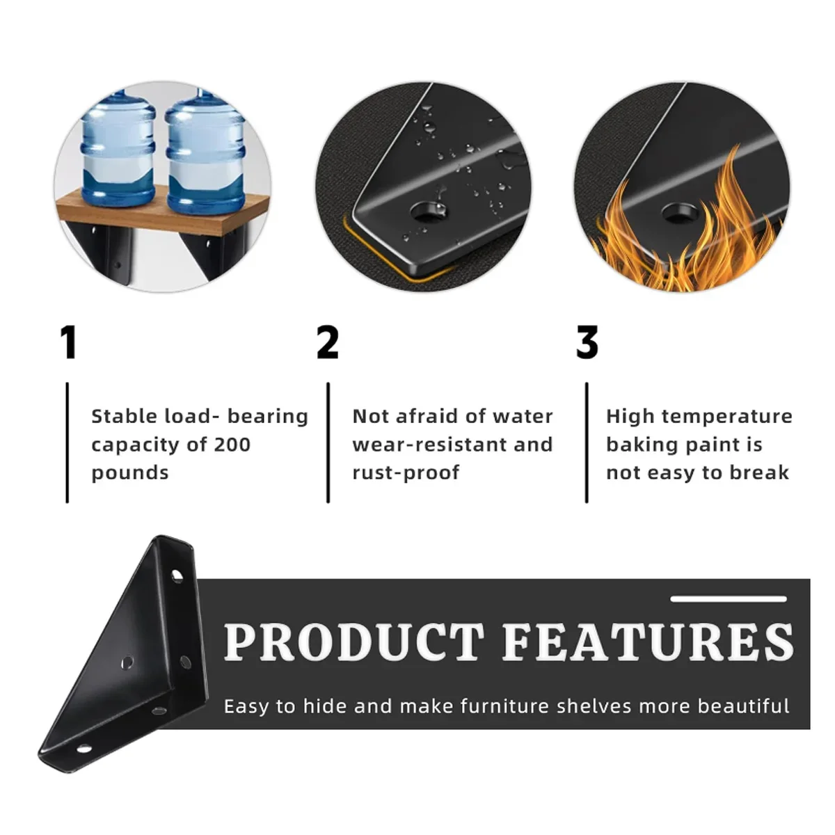 Iron Corner Bracket Thickened Wall Fixed Bracket Support Frame Angle Corner Brackets For Shelves 4/8/12/16Pcs