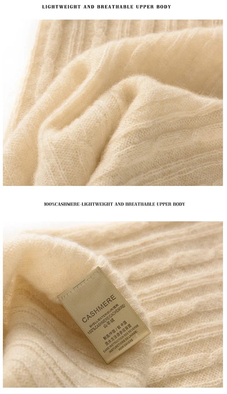 Halswärmer aus 100 % reinem Kaschmir für Damen und Herren, verdickter warmer Pullover-Schal für den Winter, Nackenschutz mit Kälteschutz – Detail 11