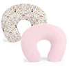 2PCS Baby Nursing Pillow Cover Printing Design Removable U Shape Breastfeeding Pillow Sleeve Ultra Soft Slipcover 1