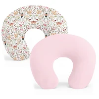 2PCS Baby Nursing Pillow Cover Printing Design Removable U Shape Breastfeeding Pillow Sleeve Ultra Soft Slipcover 1
