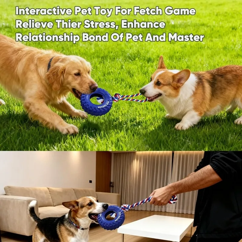 Tire Toys Made of Natural Rubber for Medium and Large Dogs, Durable for Chewing, Puzzle Solving, Feeding, Interactive Pets