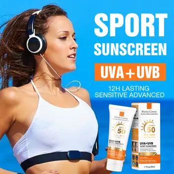 SPF50 Sports Sunscreen Brightens Skin Tone Antioxidant Refreshing Non-Greasy Long-Lasting UV Protection Waterproof Sweatproof