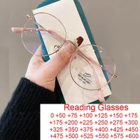 Classic Blue Light Blocking Women Glasses Frame Fashion Round Metal Reading Eyewear Optical Prescription Presbyopia Eyeglasses 1