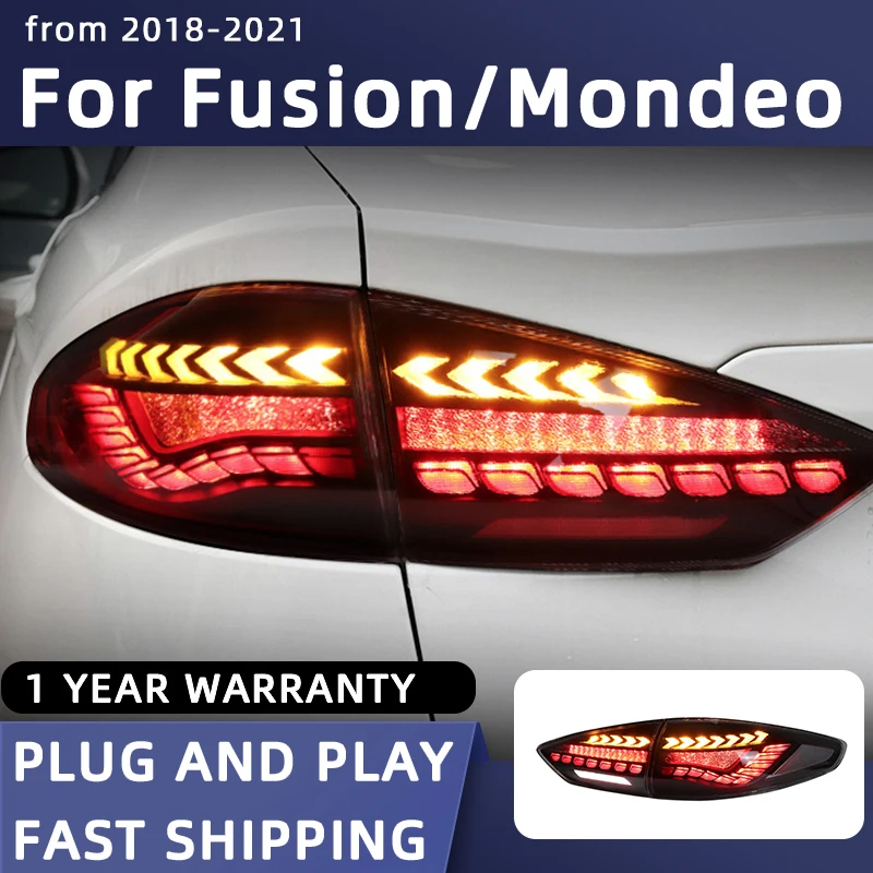 

Автомобильный Стайлинг, задний фонарь для Ford Fusion, светодиодный задний фонарь 2018-2021 Mondeo, задний фонарь DRL, Задний сигнал поворота, автомобильные аксессуары